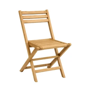 Bistro Teak Chair Delmar with folding solid teak wood frame and slatted backrest