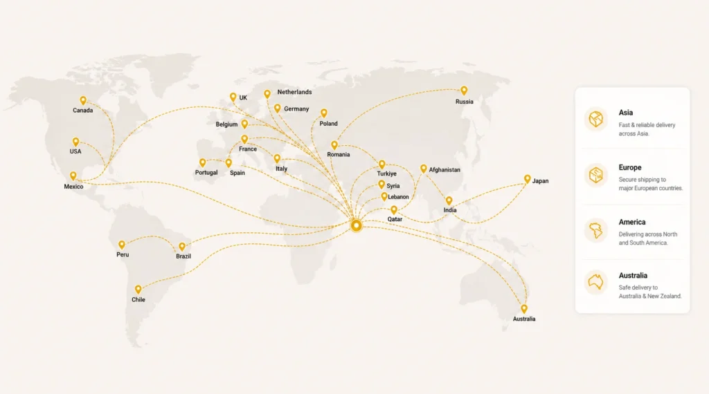 Worldwide export destinations for premium teak furniture manufactured by Euroindo Jaya in Jepara Indonesia
