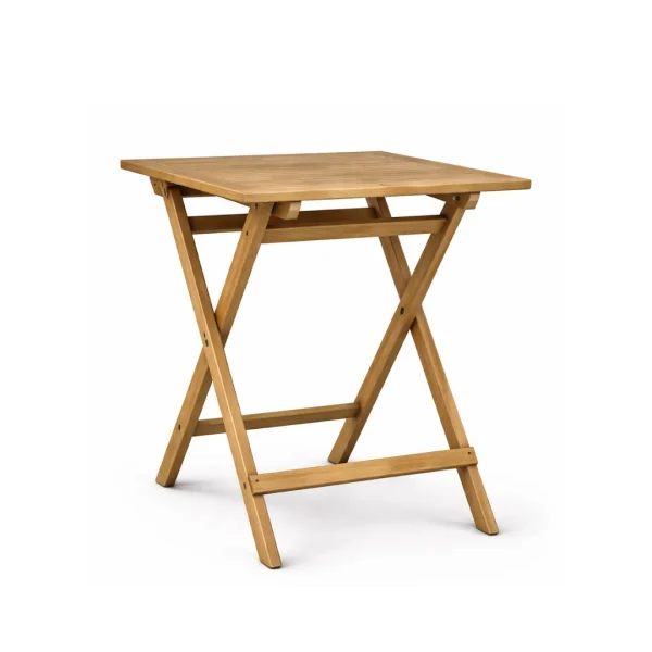 Ketra Teak Folding Table with square tabletop and foldable solid teak frame