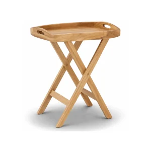 Orpex Teak Tray Table with removable tray top and folding teak wood frame