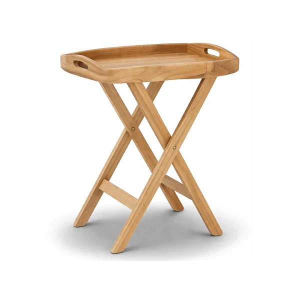 Orpex Teak Tray Table with removable tray top and folding teak wood frame