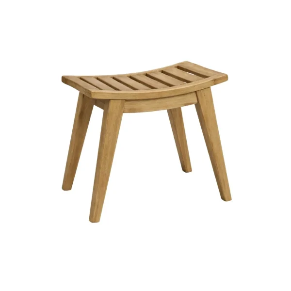 Raxon Teak Shower Stool Raxon Teak Shower Stool made from solid teak wood with curved slatted seat
