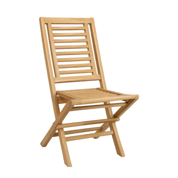 Slatted Teak Chair Sorrel with folding solid teak wood frame and ventilated backrest