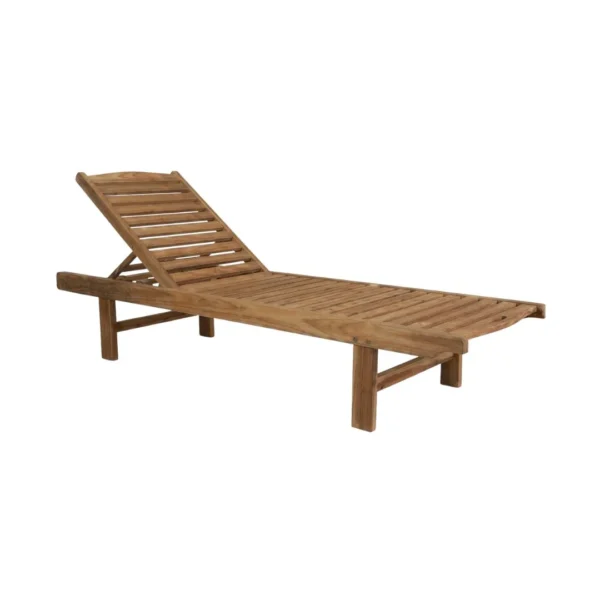 Teak Sun Lounger Kastro with adjustable reclining backrest made from premium solid teak wood