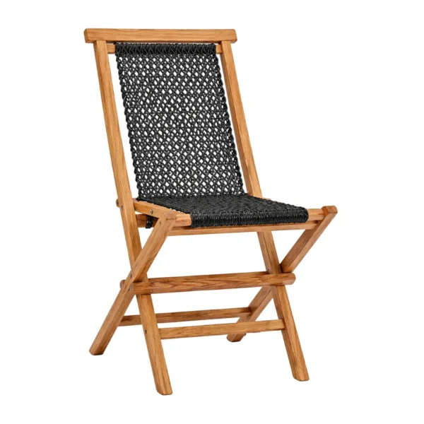 Woven Teak Chair Tervin Woven Teak Chair Tervin with solid teak wood frame and black woven rope seat and backrest