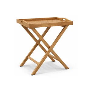 Zelco Folding Tray Table with removable tray top and foldable teak wood frame